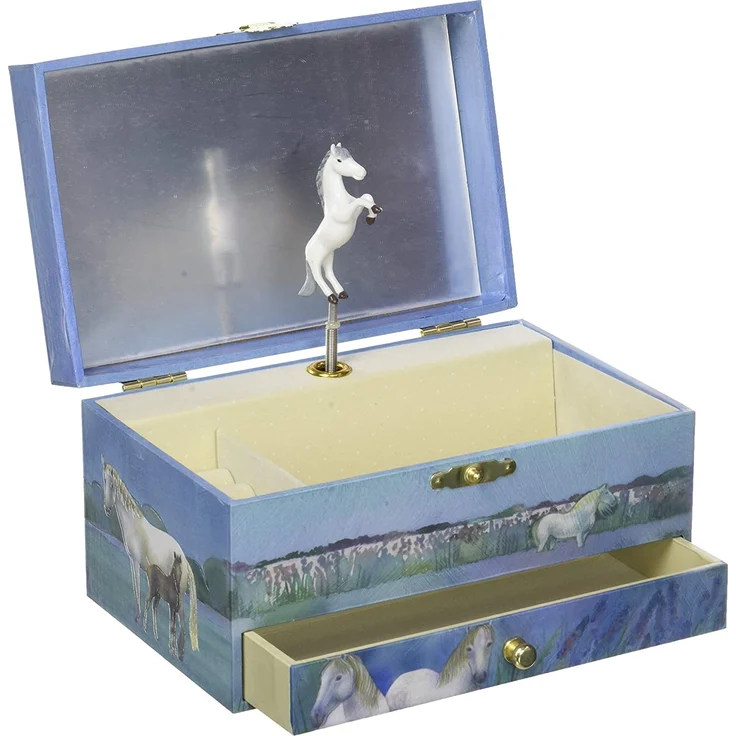 Phosphoreszierende Schmuck Spieldose Pferd "Camargue"© - Leuchtet in der Nacht – Bild 1