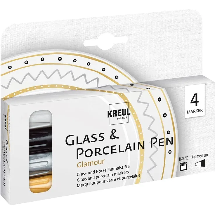 Kreul Glass & Porcelain Pen 4er Set Glamour
