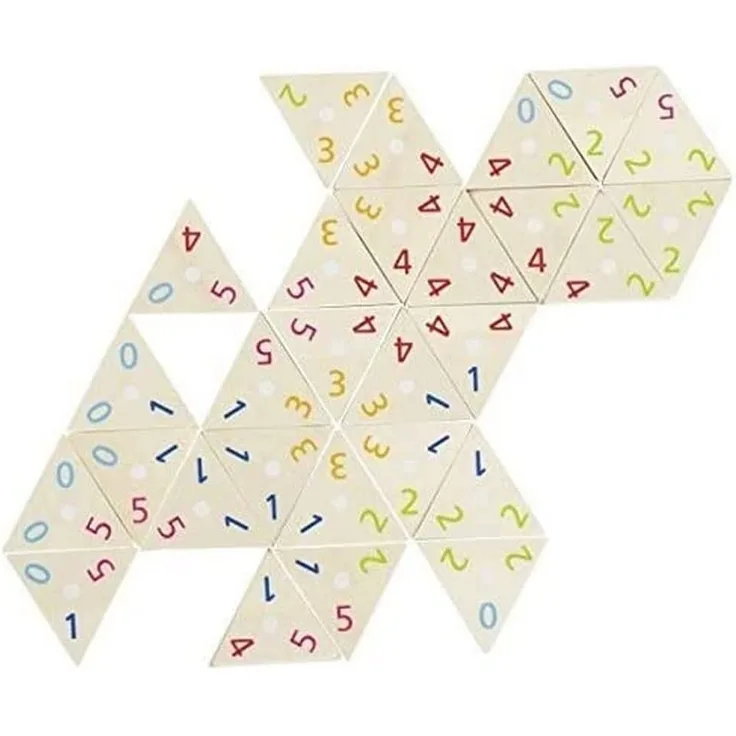 Tri-Domino: L= 3,4 cm, Holz, 76 Teile, per Stück