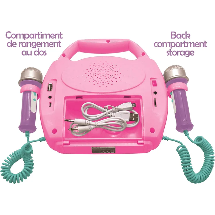 LEXIBOOK Einhorn - Mein erster digitaler Karaoke Player mit zwei Mikrofonen, LED Lichteffekten, Bluetooth und Akku - Preisvergleich – Bild 7