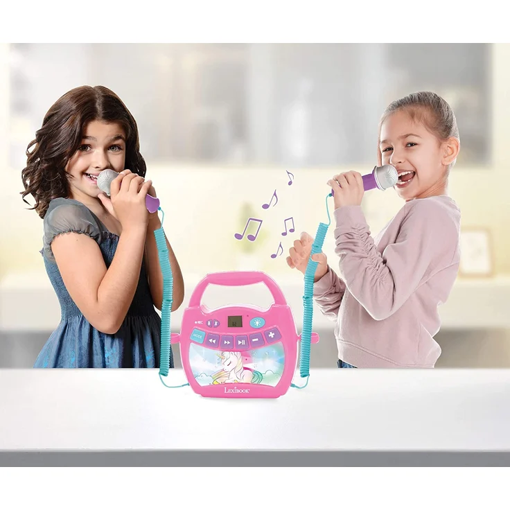 LEXIBOOK Einhorn - Mein erster digitaler Karaoke Player mit zwei Mikrofonen, LED Lichteffekten, Bluetooth und Akku - Preisvergleich – Bild 9