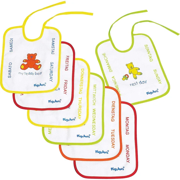 Playshoes 7-Tage-Lätzchen 7er-Pack mit Folie zum Binden