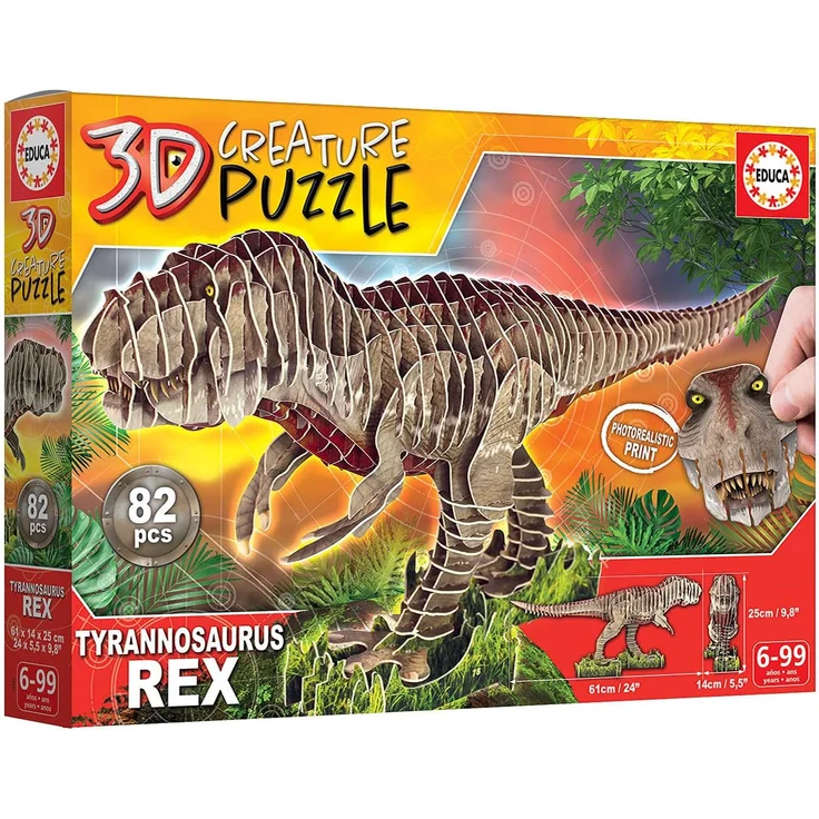EDUCA - 3D T-Rex 82 Teile Puzzle – Bild 4