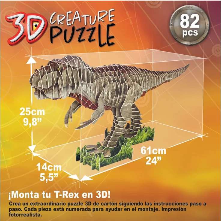 EDUCA - 3D T-Rex 82 Teile Puzzle – Bild 3