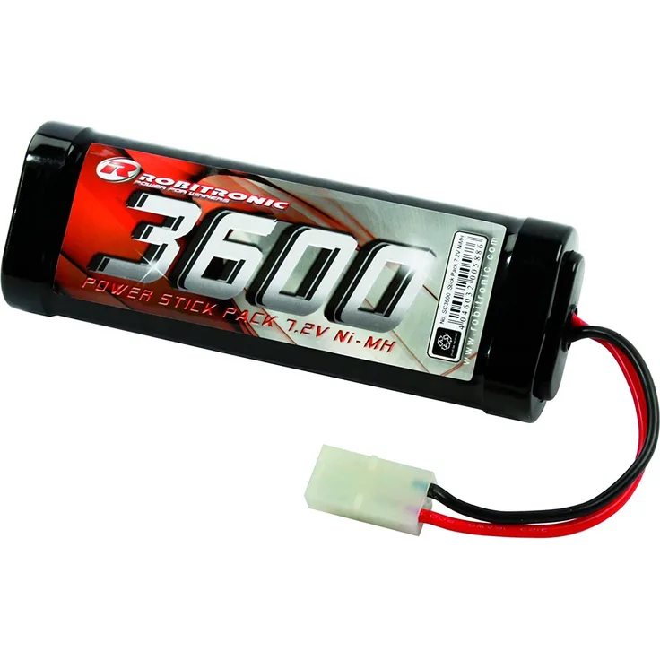 Robitronic NiMH Akku 3600mAh 7,2V Stick Pack Tamiya Stecker.