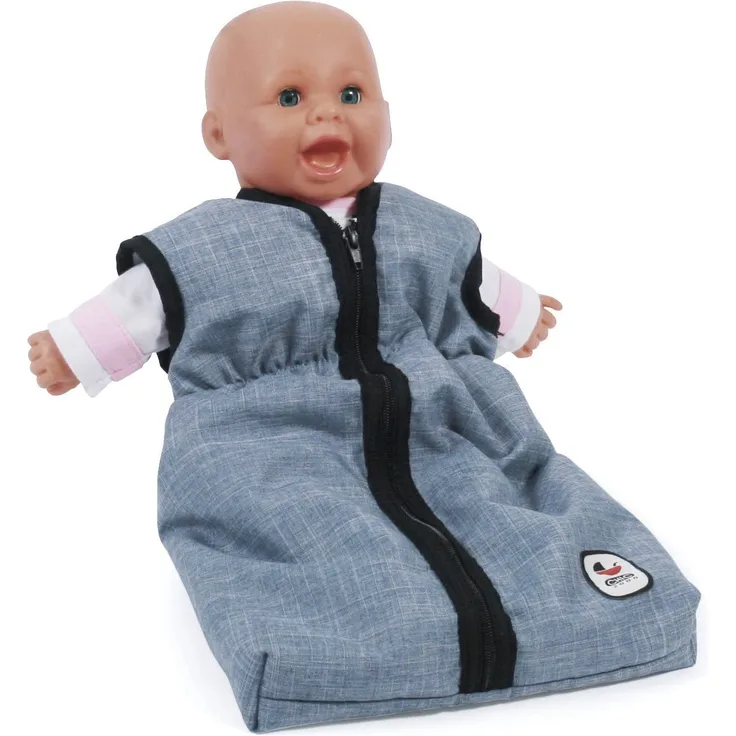 Bayer Chic 2000 792 50 Puppen-Schlafsack für Babypuppen, Jeans blau