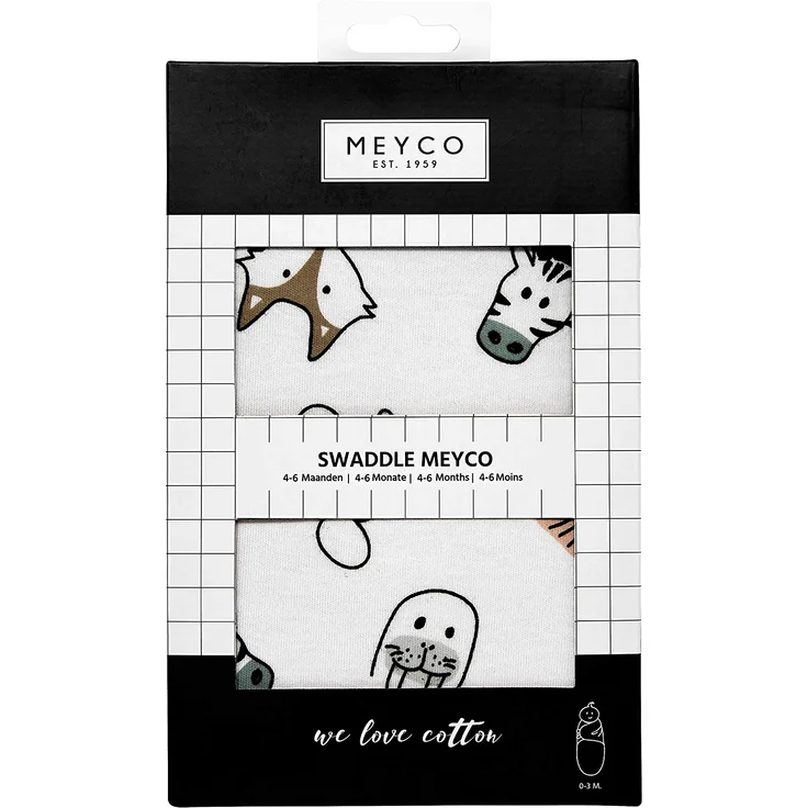 Meyco Animal Swaddle Pucktuch, 4–6 Monate Weiß – Bild 2