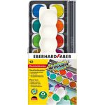 Eberhard Faber 578312 Winner Deckfarbkasten mit herausnehmbaren Näpfchen, 12er Version