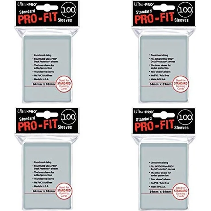UP Ultra Pro Pro-Fit Card, 100 Hüllen Vorteilspack, klar, Inner Sleeves, innere Kartenhüllen, Double sleeving für Sammelkarten wie Pokemon Magic - Standardgröße – Bild 1