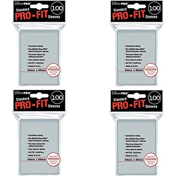 UP Ultra Pro Pro-Fit Card, 100 Hüllen Vorteilspack, klar, Inner Sleeves, innere Kartenhüllen, Double sleeving für Sammelkarten wie Pokemon Magic - Standardgröße