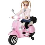 Kinder-Elektroroller Vespa lizenziert Kinderroller elektrisch Elektroauto 12 V (Pink)