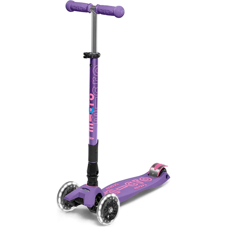 Maxi Micro Deluxe Faltbar mit LED Räder Purple