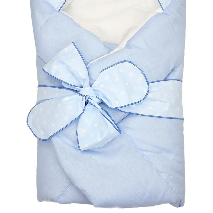 TupTam Unisex Baby Einschlagdecke mit Schleife, Farbe: Blau, Größe: 70 x 70 cm – Bild 2