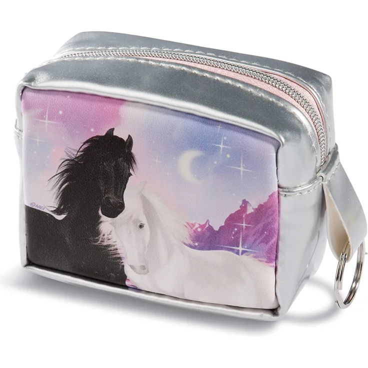 NICI 44908 Mini Täschchen Soulmates mit Schlüsselring, 10x7x4,5cm, bunt/Silber