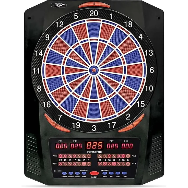 Topaz-901 elektronische Dartscheibe, 2-Loch mit Adapter | Carromco