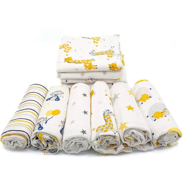 Clevere Kids Mulltücher 12er Pack | Jungs oder Mädchen | 70x80 | Oeko-TEX | Made in EU (Set Unisex Bedruckt) – Bild 2