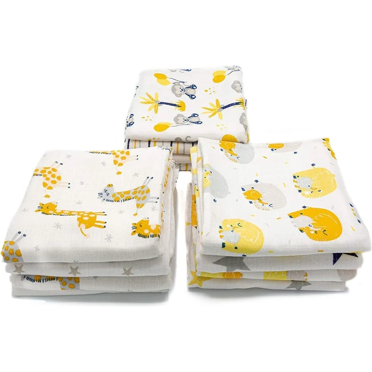 Clevere Kids Mulltücher 12er Pack | Jungs oder Mädchen | 70x80 | Oeko-TEX | Made in EU (Set Unisex Bedruckt) – Bild 3