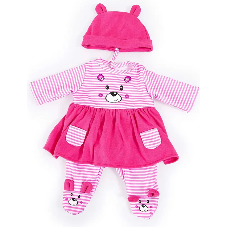 Puppensachenset für Puppen 46cm, pink - Puppenkleidung