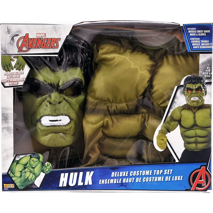 Rubie's Avengers Kinderkostüm Hulk mit Brust, Maske und Handschuhen Größe M Spain 34101