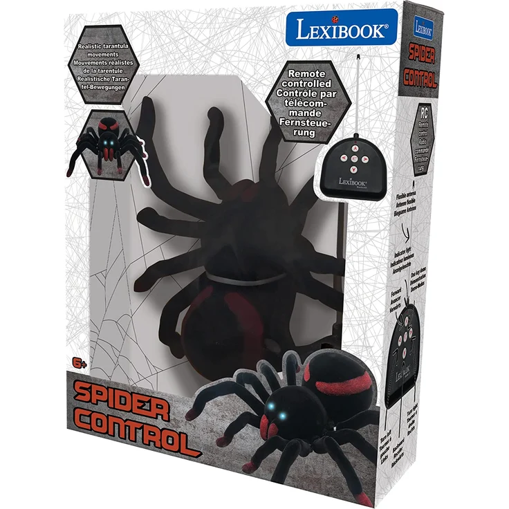 Lexibook, Ferngesteuerte realistische Tarantel/Spinne, 8 haarige Beine, 2 Mandibeln, Lichteffekte in den Augen, inkl. Fernbedienung, SPIDER01 – Bild 4