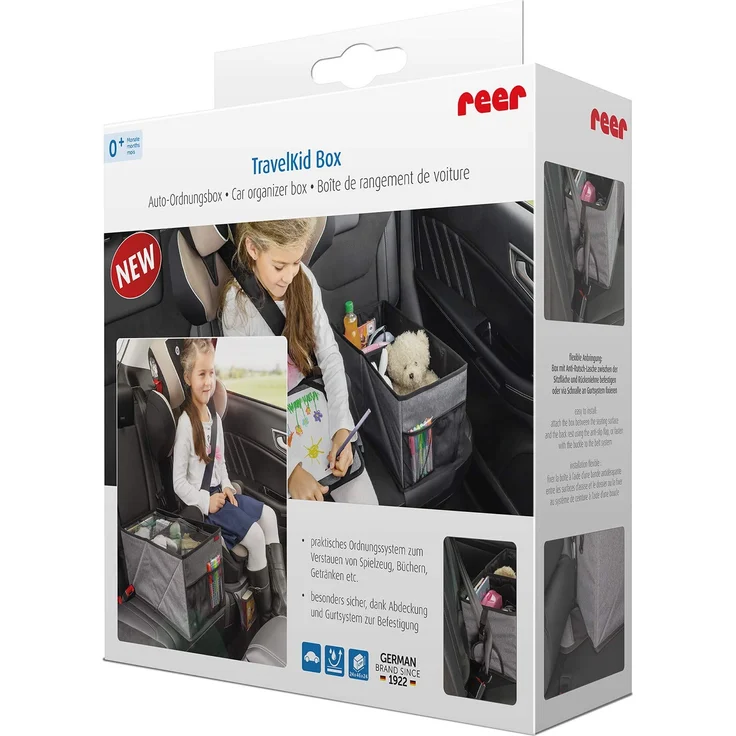 reer Rücksitz-Auto-Box TravelKid Box für Ordnung auf der Rückbank, schmutzabweisend, Anti-Rutsch-Boden, faltbar, grau - Preisvergleich – Bild 9