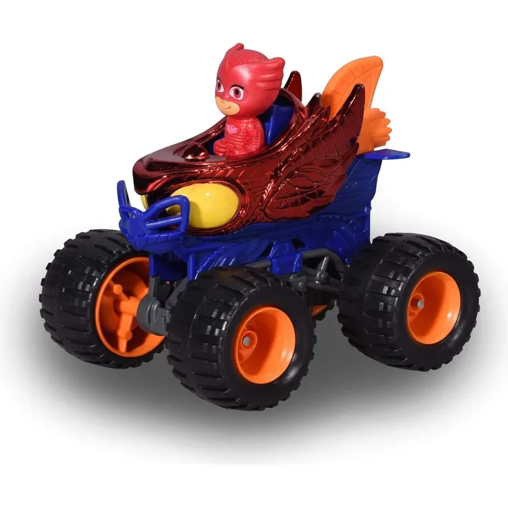 Dickie Toys 203141017 Owlette Giantz PJ Masks Single Pack Mega Wheelz, inkl. Eulette-Figur, große Reifen, 1:64, 9 cm, Mehrfarbig