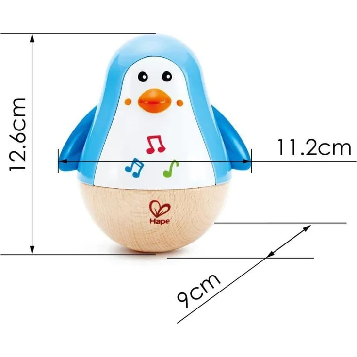 Hape E0331 - Stehauf-Pinguin, Stehaufmännchen mit Klang, blau, ab 6 Monaten – Bild 4