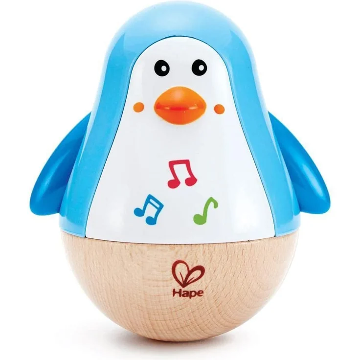 Hape E0331 - Stehauf-Pinguin, Stehaufmännchen mit Klang, blau, ab 6 Monaten – Bild 1