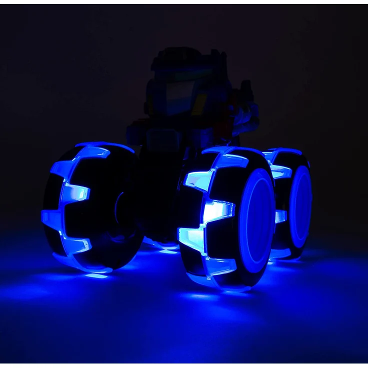 Transformers Optimus Prime Monster Treads Lightning Wheels Spielzeug | Leuchtendes Monster Truck Spielzeug mit Neonrädern | Blaues Spielzeug für Kinder, Jungen und Mädchen ab 3, 4, 5+ Jahren – Bild 3