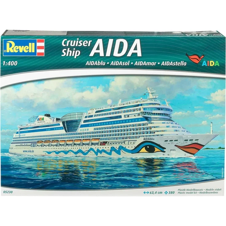 Revell Modellbausatz Schiff 1:400 - Cruiser Ship AIDAblu, AIDAsol, AIDAmar, AIDAstella im Maßstab 1:400, Level 5, originalgetreue Nachbildung mit vielen Details, Kreuzfahrtschiff, 05230 – Bild 2