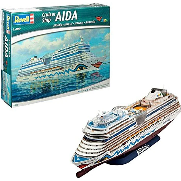 Revell Modellbausatz Schiff 1:400 - Cruiser Ship AIDAblu, AIDAsol, AIDAmar, AIDAstella im Maßstab 1:400, Level 5, originalgetreue Nachbildung mit vielen Details, Kreuzfahrtschiff, 05230 – Bild 1