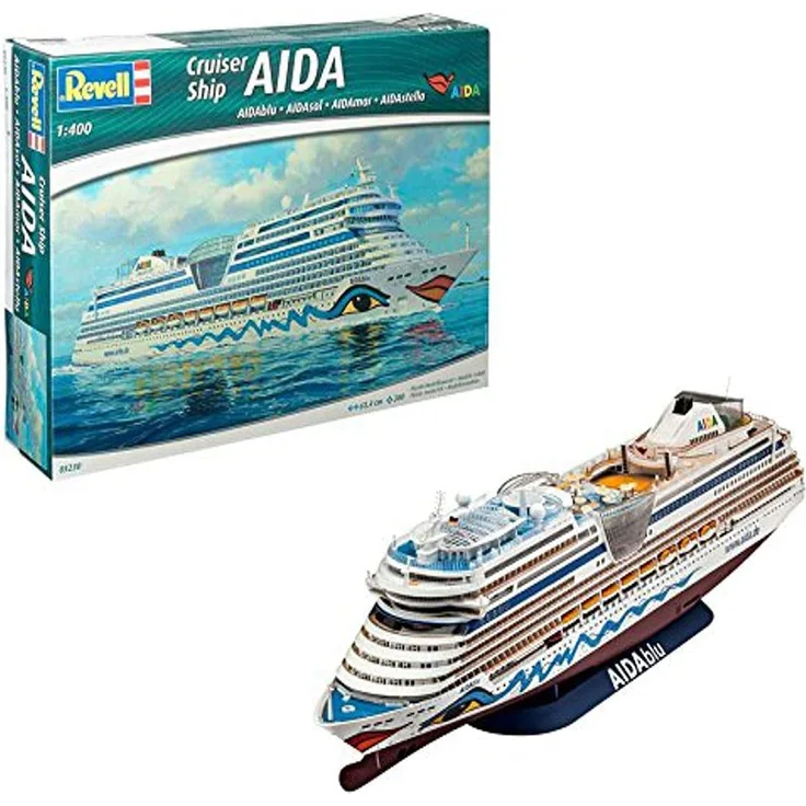 Revell Modellbausatz Schiff 1:400 - Cruiser Ship AIDAblu, AIDAsol, AIDAmar, AIDAstella im Maßstab 1:400, Level 5, originalgetreue Nachbildung mit vielen Details, Kreuzfahrtschiff, 05230