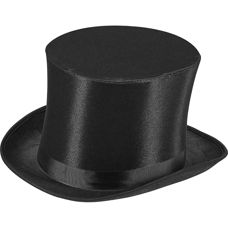 Widmann 75717 - Zylinder aus Satin, Schwarz, Hut, Mottoparty, Karneval