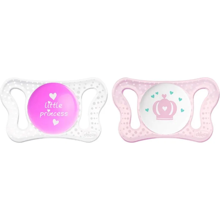 Chicco 00075121110000 Sauger Physio Micro Girl 0-2M, 2 Stück, rosa