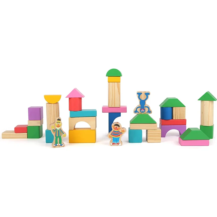 Small Foot 10970 Sesamstrasse Holzbausteine, 100% FSC-Zertifiziert, für Kinder ab 12 Monaten von der Marke Spielzeug, Mehrfarbig – Bild 1
