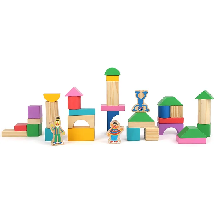 Small Foot 10970 Sesamstrasse Holzbausteine, 100% FSC-Zertifiziert, für Kinder ab 12 Monaten von der Marke Spielzeug, Mehrfarbig