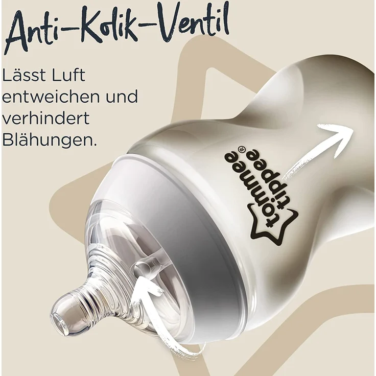 Tommee Tippee Closer to Nature Trinksauger, Natürlich Geformt mit Anti-Kolik Ventil, Weiches Silikon, Schneller Milchfluss, ab 6 Monate, 6-er Set, 423681, Clear, 6er Pack – Bild 7