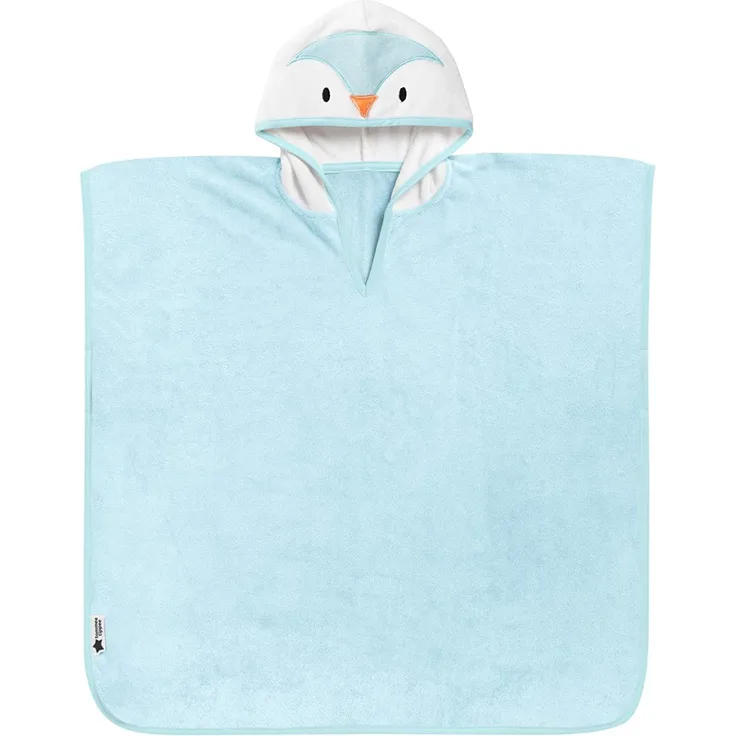 Tommee Tippee Splashtime-Sortiment – Kapuzenponcho 2–4 Jahre, Percy der Pinguin, blau