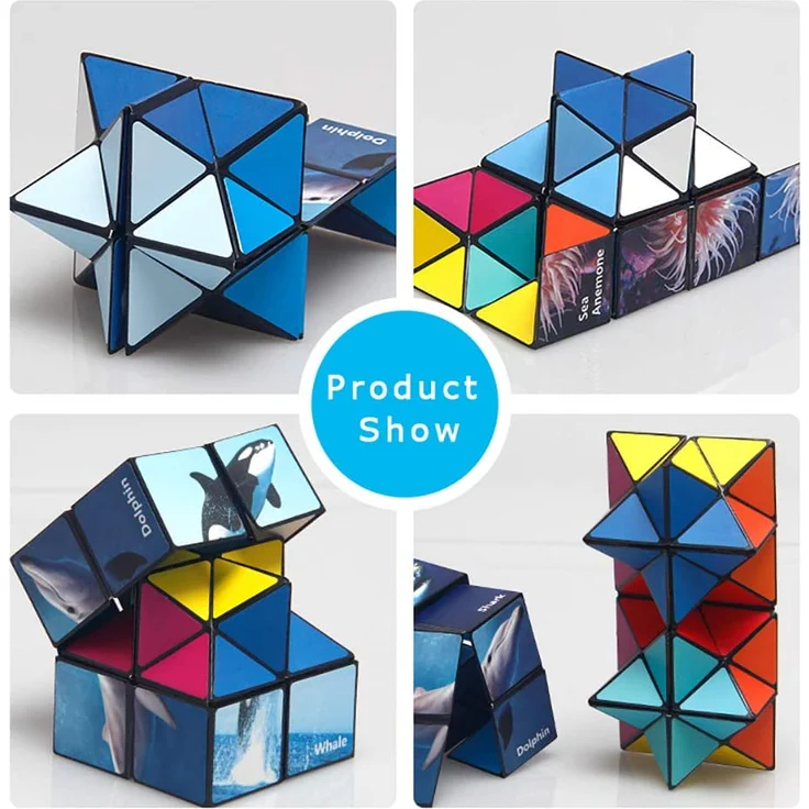 Euklidischer Würfel Star Cube Magic Cube Set, Transforming Cubes Magic Puzzle Cubes für Kinder und Erwachsene (Ozean-Serie) – Bild 3