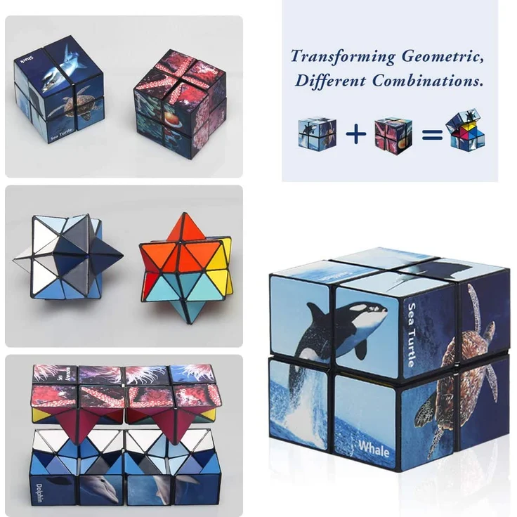Euklidischer Würfel Star Cube Magic Cube Set, Transforming Cubes Magic Puzzle Cubes für Kinder und Erwachsene (Ozean-Serie) – Bild 2