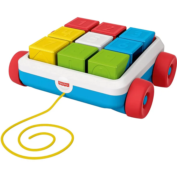Fisher-Price GJW10 - Bausteinwagen, Spielzeug Bollerwagen für Babys ab 6 Monaten