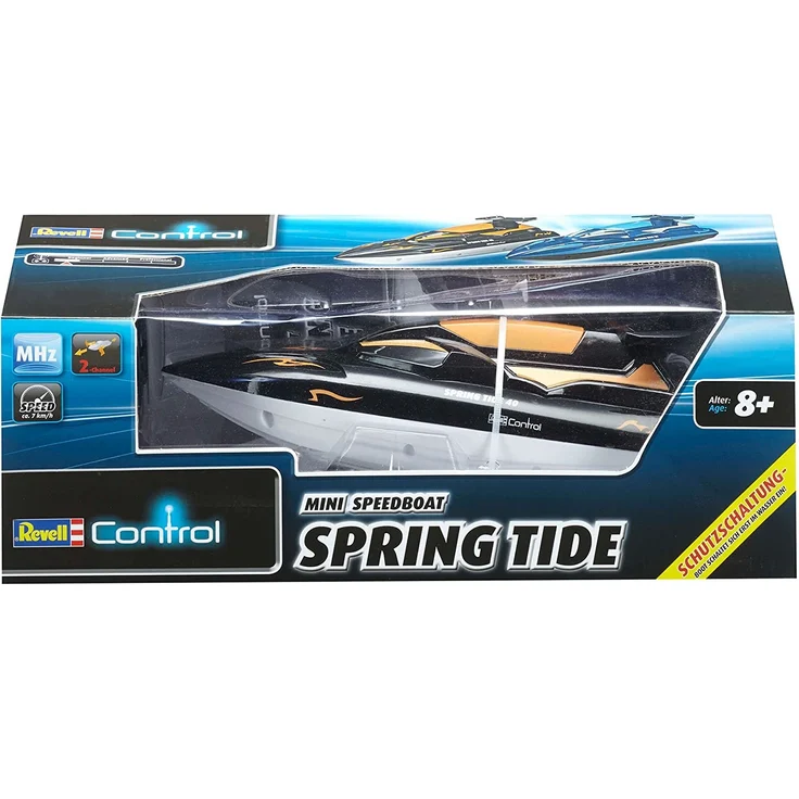 Revell Control RC Boot - ferngesteuert mit 40 MHz Fernsteuerung, kentersicher mit stabilem Rumpf, durch Sicherheitsschaltung laufen die Motoren nur im Wasser an, Batteriebetrieb - SPRING TIDE 40 24136 – Bild 2