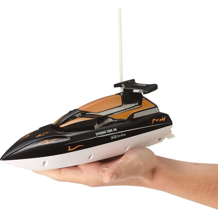 Revell Control RC Boot - ferngesteuert mit 40 MHz Fernsteuerung, kentersicher mit stabilem Rumpf, durch Sicherheitsschaltung laufen die Motoren nur im Wasser an, Batteriebetrieb - SPRING TIDE 40 24136 – Bild 6
