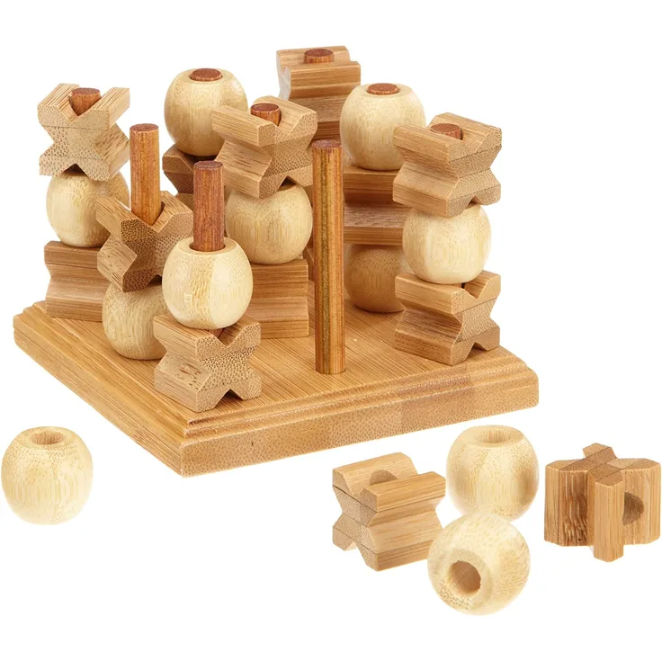Philos 3266 - Tic Tac Toe, 3-D, Bambus, Green Games, Strategiespiel