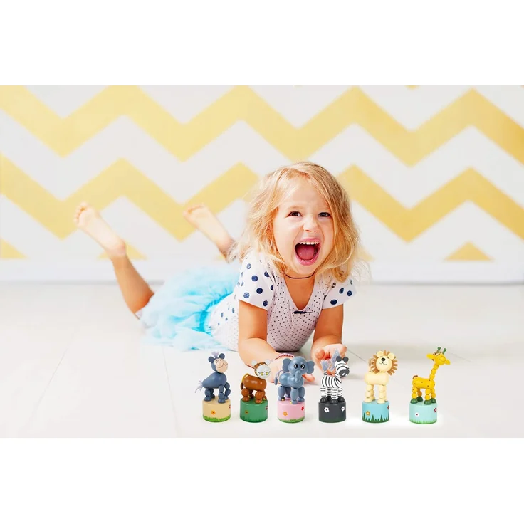 Legler 7924 Drücktiere "Afrika" 6er Set bunt Holz – Bild 9