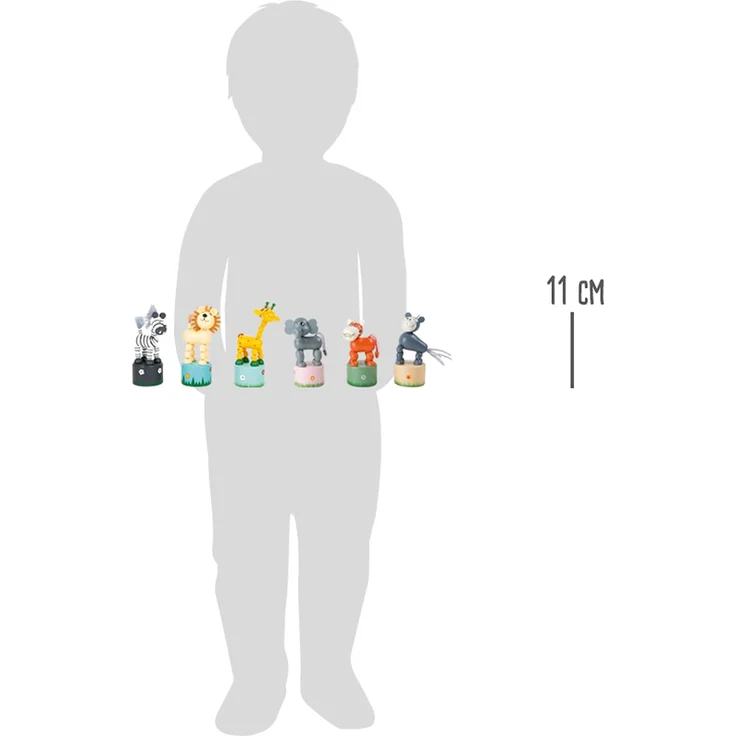 Legler 7924 Drücktiere "Afrika" 6er Set bunt Holz – Bild 8