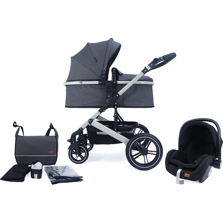Pixini Kinderwagen Neyla 3in1 Set grau / anthrazit