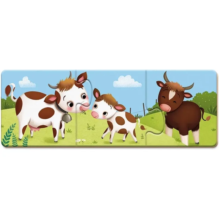 Janod J02710 Kombinationsspiel Tier-Puzzle Trionimo 30 Teile, Mehrfarbig