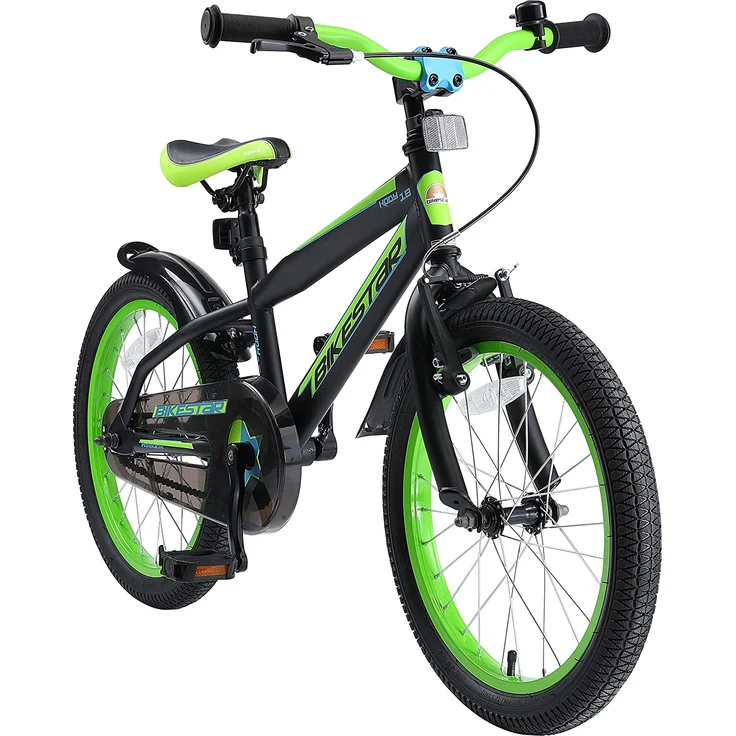 Bikestar Kinderfahrrad Urban Jungle Schwarz / Grün, 18 Zoll - Preisvergleich – Bild 1