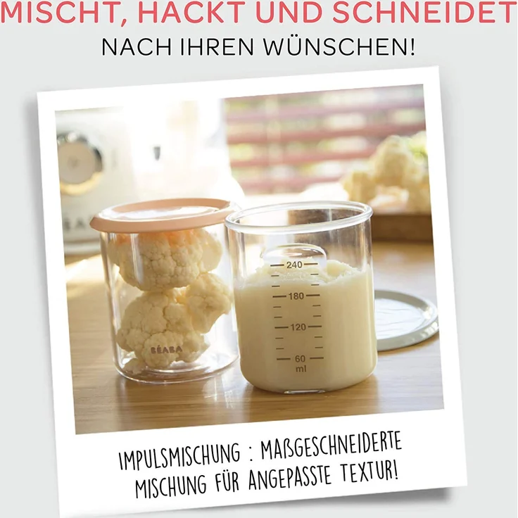 BÉABA Babycook Duo 4-in-1-Babynahrungszubereiter - Dampfgarer - Schnelles Dampfgaren in 15 Minuten - 2.200 ml XXL-Fassungsvermögen - Schwarz – Bild 5